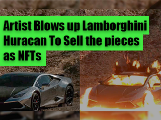Artist-Blows-up-Lamborghini-Huracan-To-Sell-the-pieces-as-NFTs